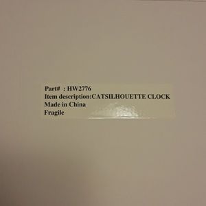 Other - Cat Silhouette Wall Clock Other - Cat Silhouette Wall Clock
